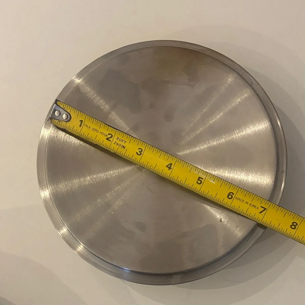 Alessi Round Stainless-Steel 7in lid in Silver and Black